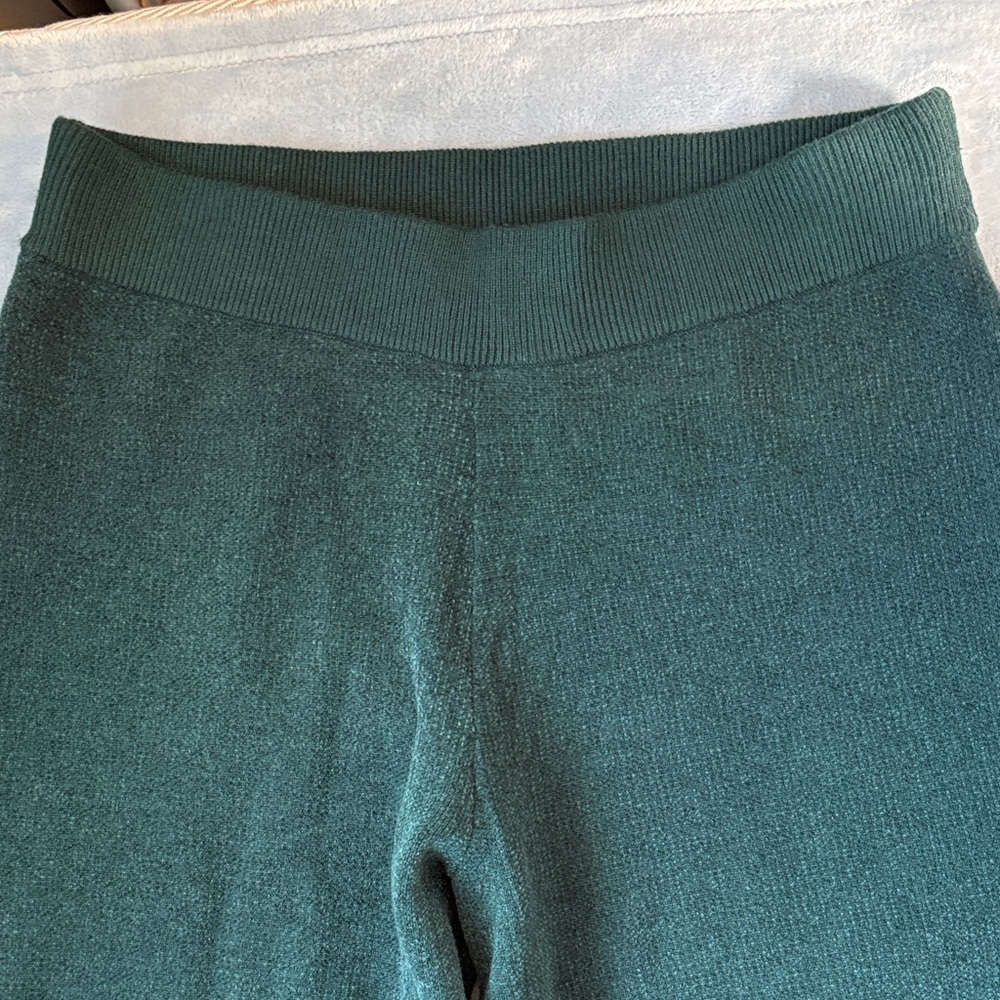 Rachel Zoe Hunter Green Sweater Lounge Wide Leg Pants - Picture 3 of 9